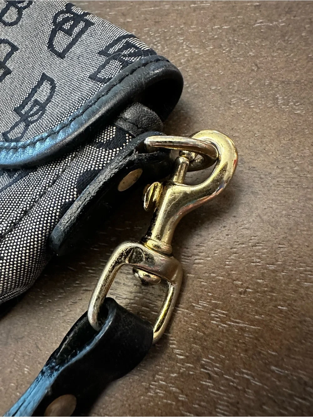 Dooney & Bourke Gray and Black Monogram Wristlet